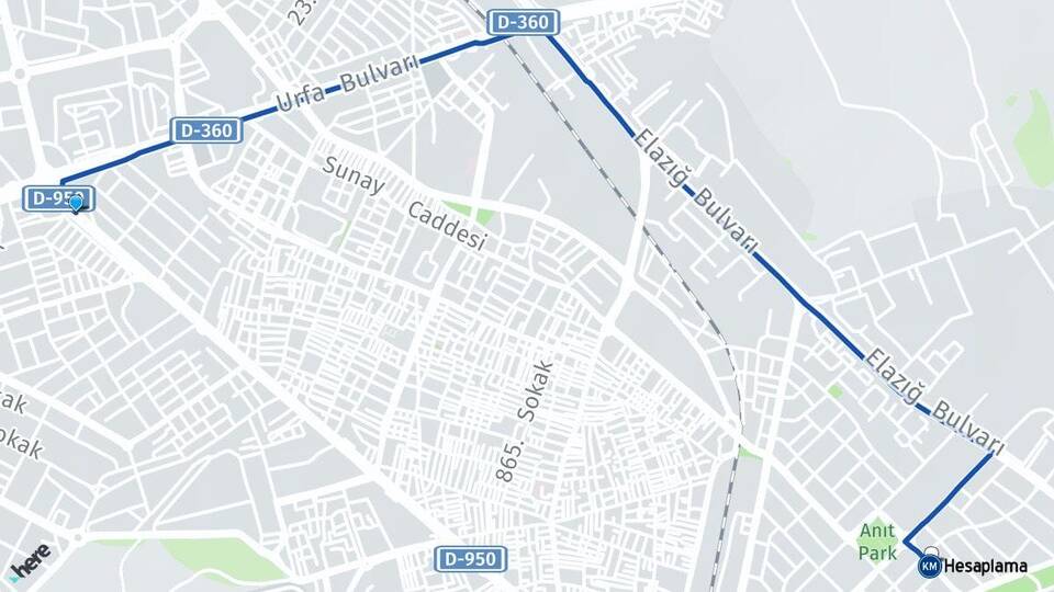 Diyarbakır Bağlar Yenişehir Arası Kaç Km - Yol Haritası