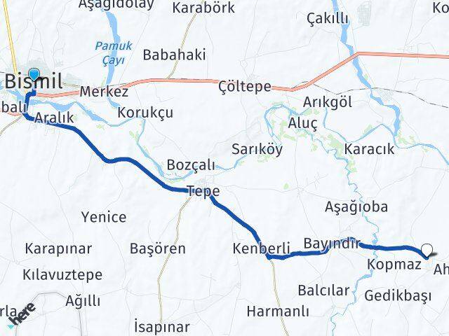 Diyarbakır Bismil Akköy Bismil Arası Kaç Km - Yol Haritası