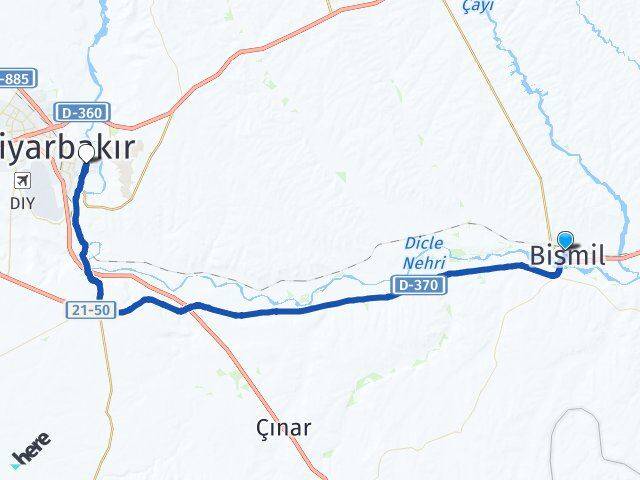 Diyarbakır Bismil Sur Arası Kaç Km - Yol Haritası