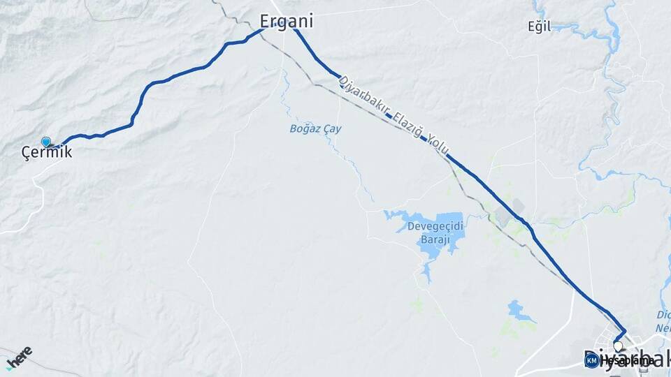 Diyarbakır Çermik Bağlar Arası Kaç Km - Yol Haritası