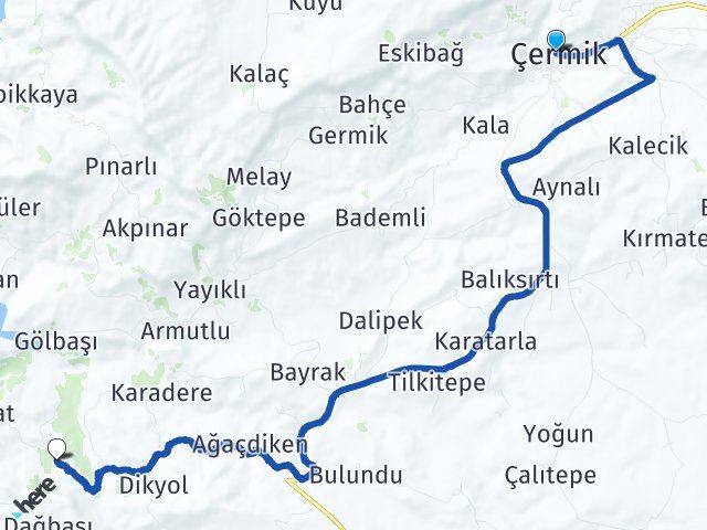 Diyarbakır Çermik Şeyhandede Çermik Arası Kaç Km - Yol Haritası