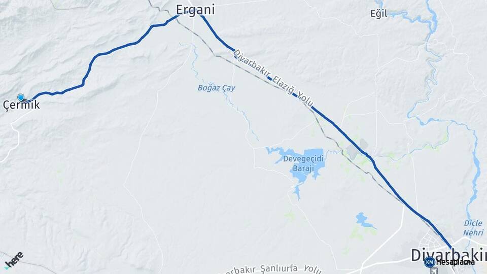 Diyarbakır Çermik Sur Arası Kaç Km - Yol Haritası