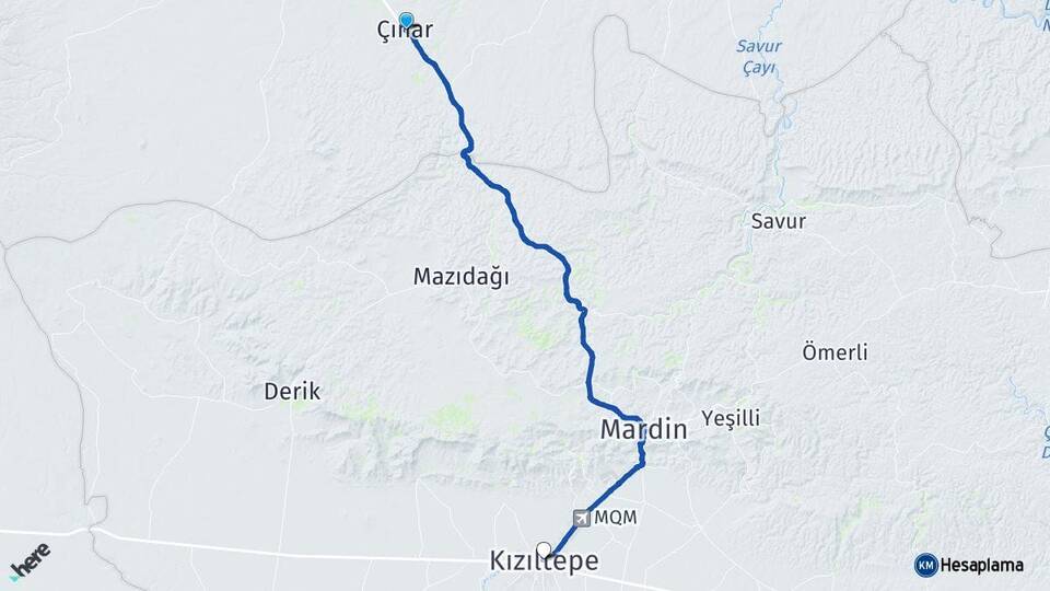 Diyarbakır Çınar Kızıltepe Mardin Arası Kaç Km - Yol Haritası
