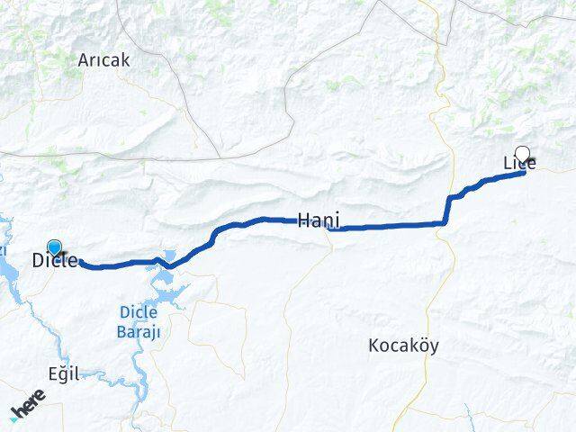 Diyarbakır Dicle Lice Arası Kaç Km - Yol Haritası