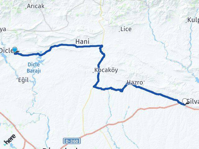 Diyarbakır Dicle Silvan Arası Kaç Km - Yol Haritası