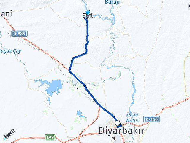 Diyarbakır Eğil Kayapınar Arası Kaç Km - Yol Haritası