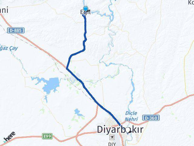 Diyarbakır Eğil Sur Arası Kaç Km - Yol Haritası
