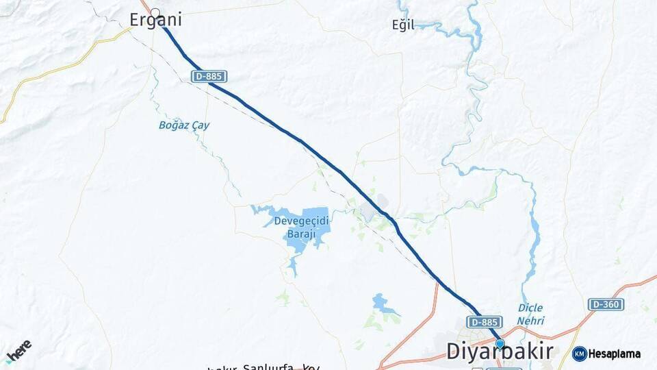 Diyarbakır Ergani Arası Kaç Km - Yol Haritası