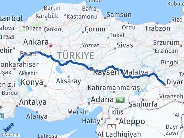 Diyarbakır Han Eskişehir Arası Kaç Km - Yol Haritası