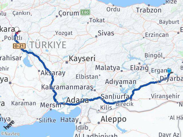 Diyarbakır Hazro Ankara Arası Kaç Km - Yol Haritası