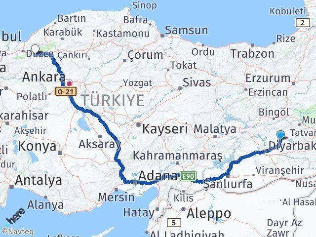 Diyarbakır Hazro Bolu Arası Kaç Km - Yol Haritası