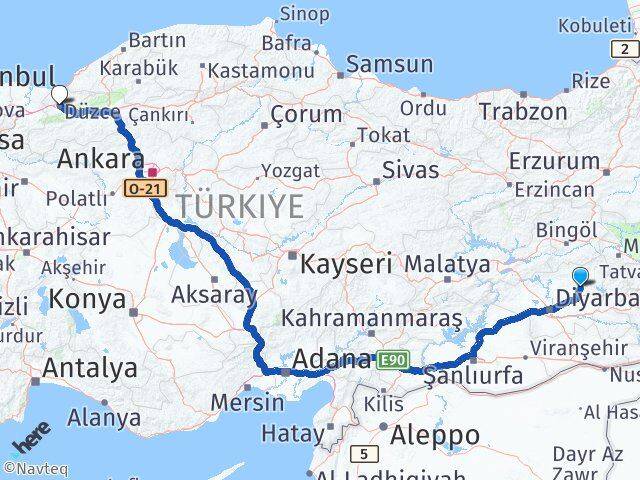 Diyarbakır Hazro Düzce Arası Kaç Km - Yol Haritası