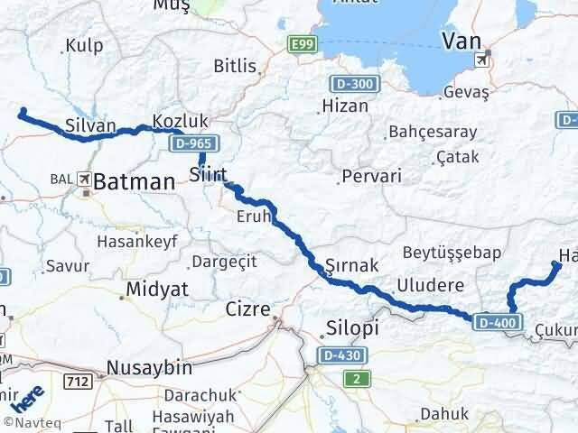 Diyarbakır Hazro Hakkari Arası Kaç Km - Yol Haritası