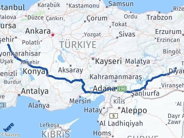 Diyarbakır Hazro Kütahya Arası Kaç Km - Yol Haritası