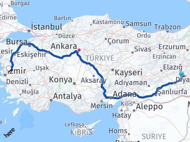 Diyarbakır Hazro Manisa Arası Kaç Km - Yol Haritası