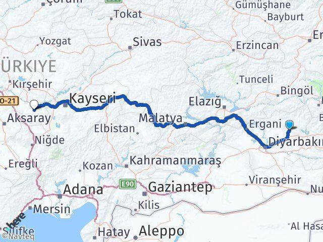 Diyarbakır Hazro Nevşehir Arası Kaç Km - Yol Haritası