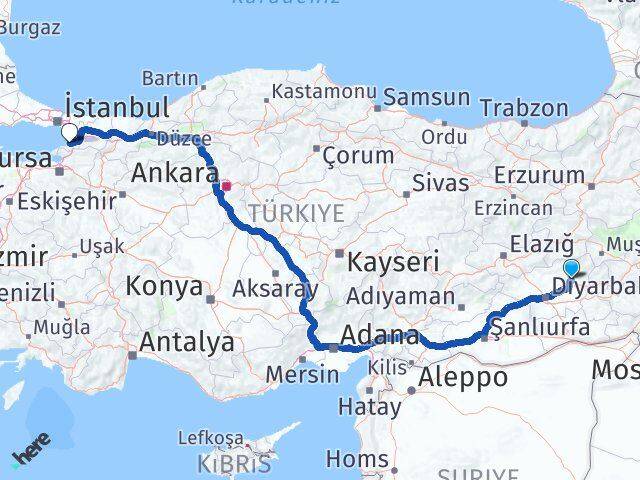 Diyarbakır Hazro Yalova Arası Kaç Km - Yol Haritası