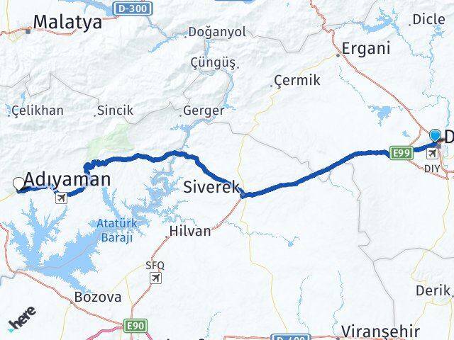 Diyarbakır Kayapınar Adıyaman Arası Kaç Km - Yol Haritası