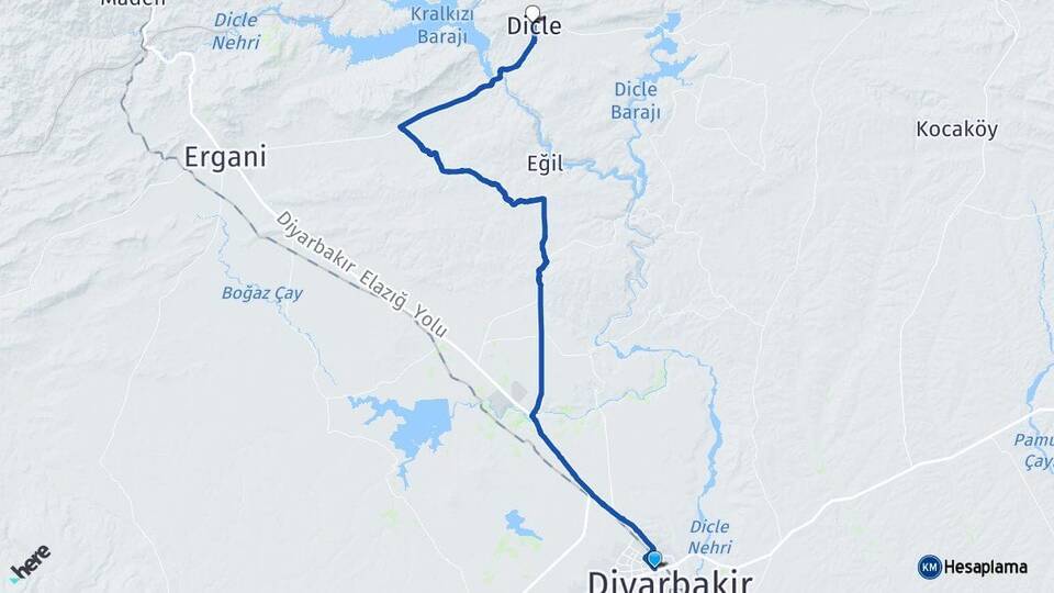 Diyarbakır Kayapınar Dicle Arası Kaç Km - Yol Haritası
