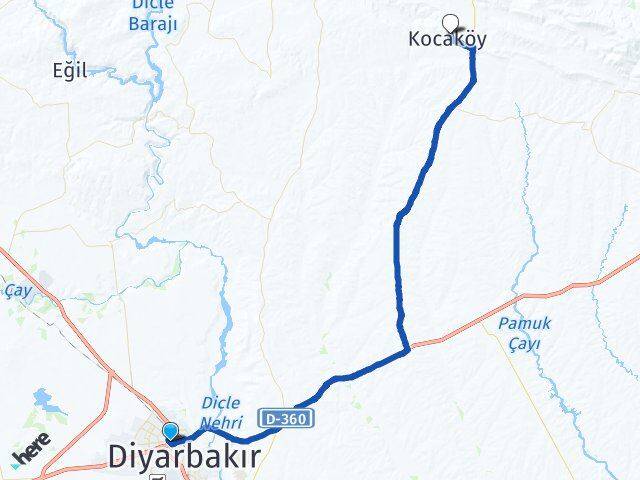 Diyarbakır Kayapınar Kocaköy Arası Kaç Km - Yol Haritası