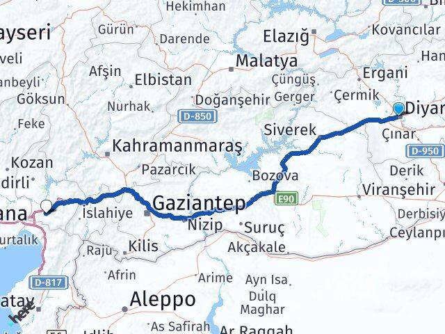 Diyarbakır Kayapınar Osmaniye Arası Kaç Km - Yol Haritası
