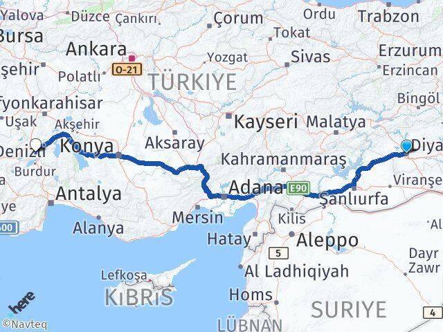 Diyarbakır Keçiborlu Isparta Arası Kaç Km - Yol Haritası