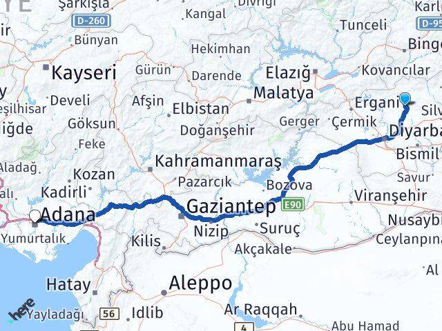 Diyarbakır Kocaköy Adana Arası Kaç Km - Yol Haritası