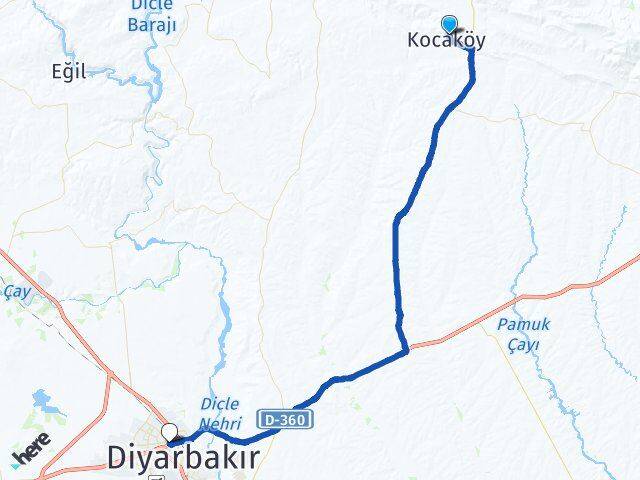Diyarbakır Kocaköy Kayapınar Arası Kaç Km - Yol Haritası