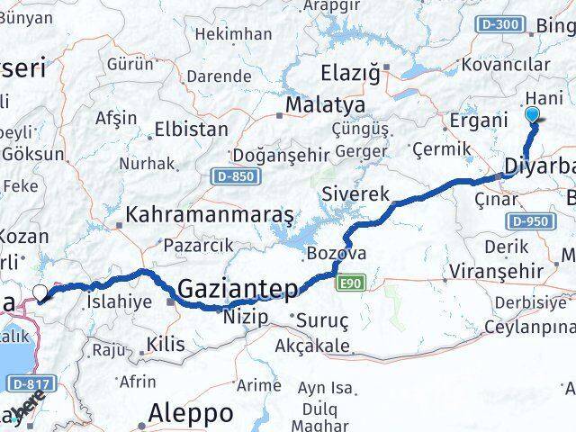Diyarbakır Kocaköy Osmaniye Arası Kaç Km - Yol Haritası