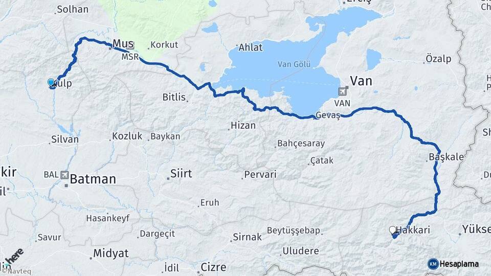 Diyarbakır Kulp Hakkari Arası Kaç Km - Yol Haritası