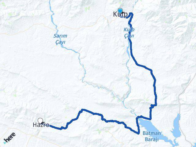 Diyarbakır Kulp Hazro Arası Kaç Km - Yol Haritası