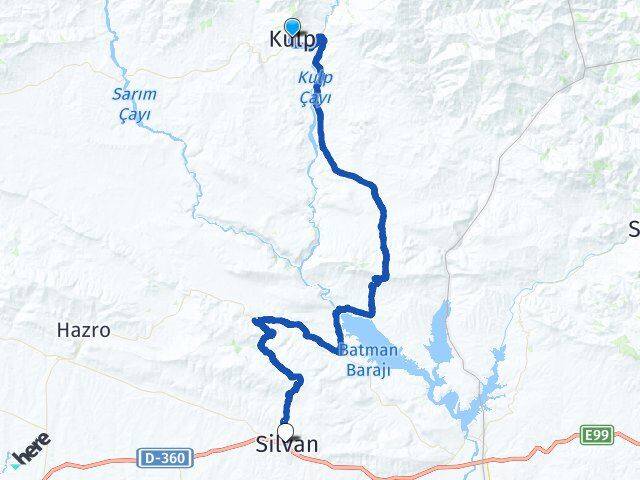 Diyarbakır Kulp Silvan Arası Kaç Km - Yol Haritası