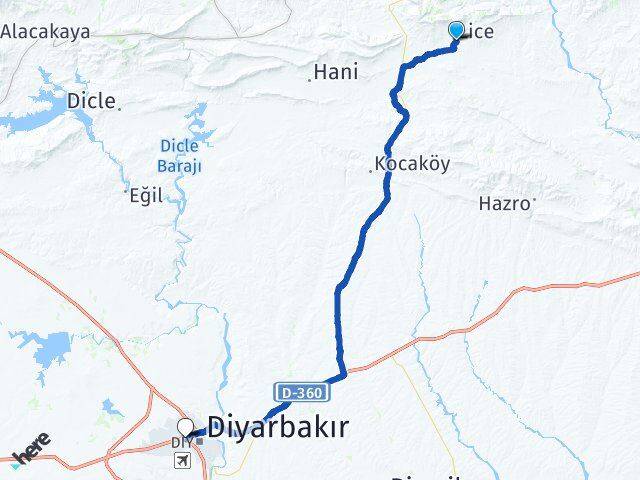Diyarbakır Lice Bağlar Arası Kaç Km - Yol Haritası