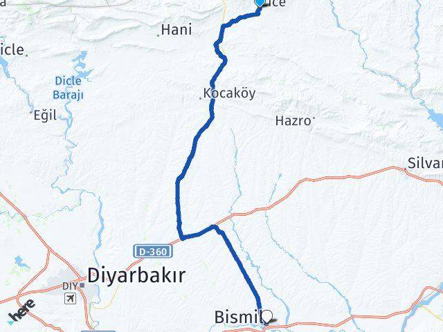 Diyarbakır Lice Bismil Arası Kaç Km - Yol Haritası