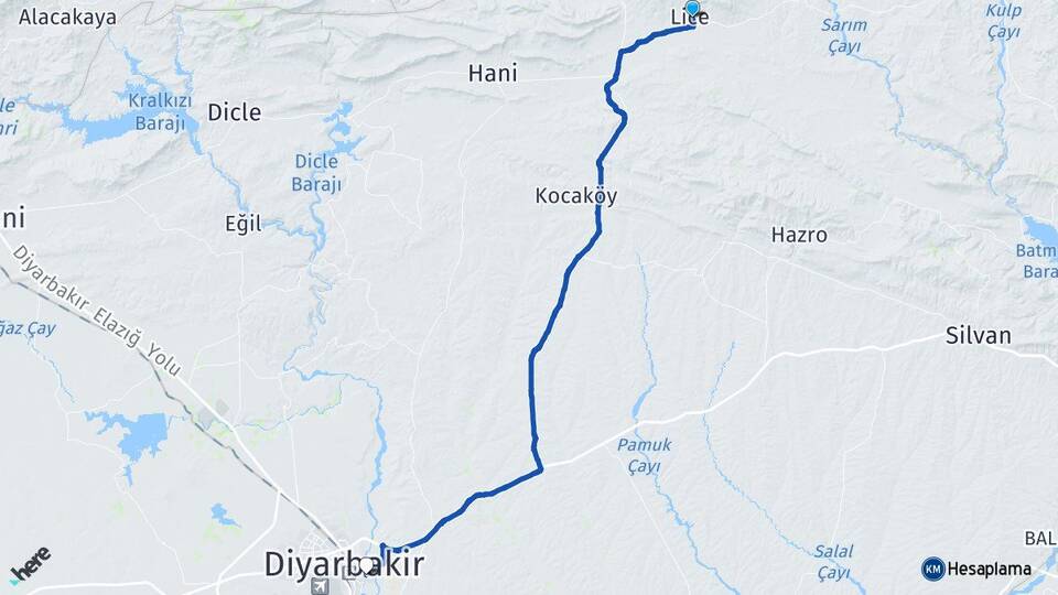 Diyarbakır Lice Sur Arası Kaç Km - Yol Haritası