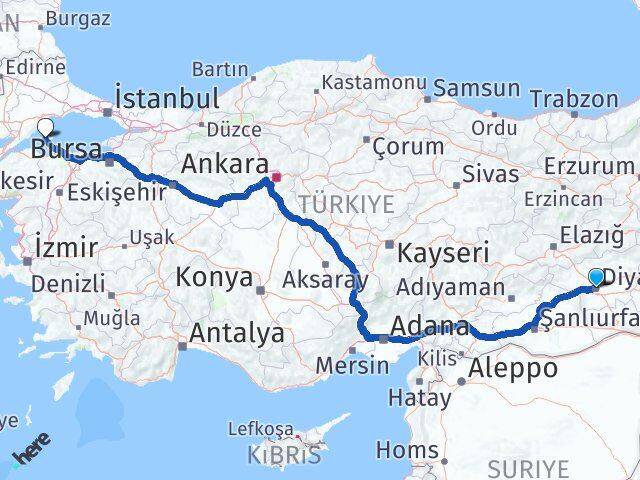 Diyarbakır Marmara Balıkesir Arası Kaç Km - Yol Haritası