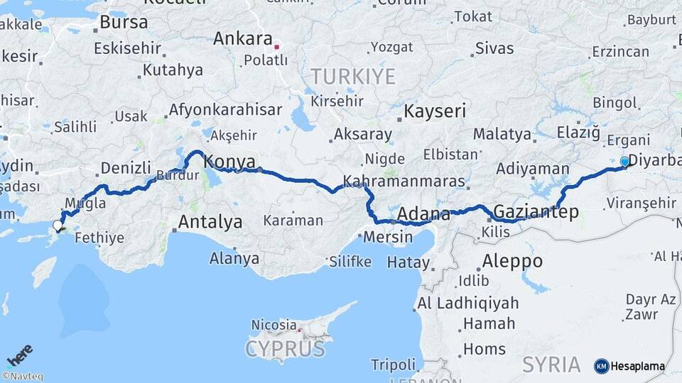 Diyarbakır Marmaris Muğla Arası Kaç Saat? Yol Haritası, Yakıt, Rota ve Mesafe Hesaplama Diyarbakır Marmaris Muğla Arası Kaç Km? Kaç Saat? Yol Haritası