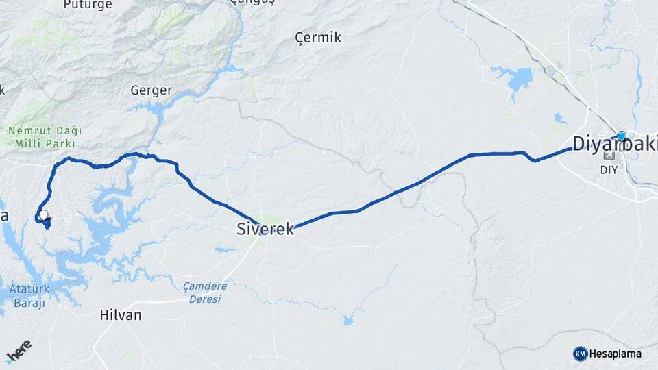 Diyarbakır Menzil Kahta Adıyaman Arası Kaç Km - Yol Haritası