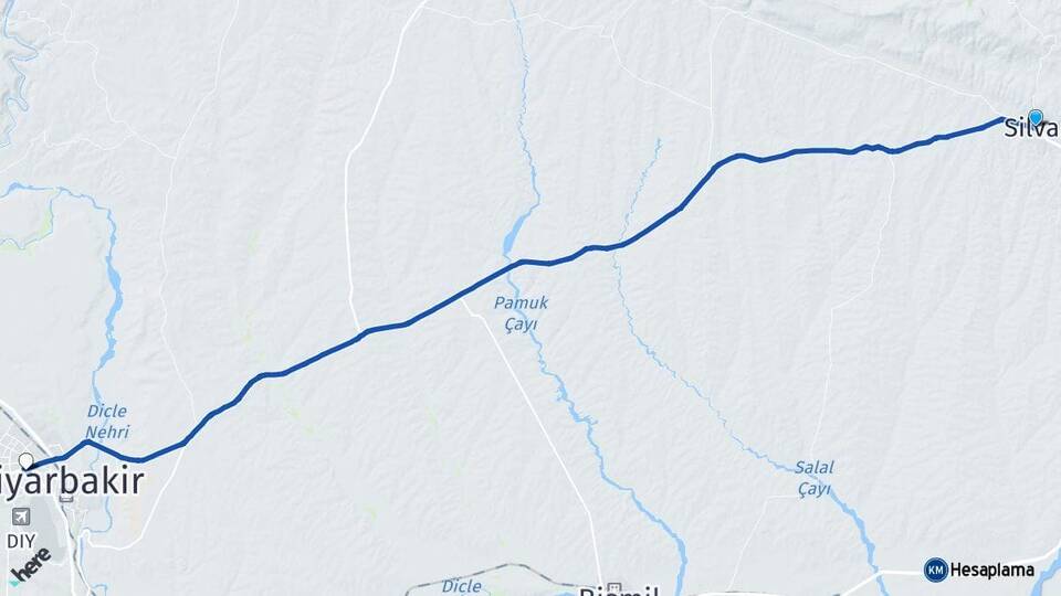 Diyarbakır Silvan Bağlar Arası Kaç Km - Yol Haritası