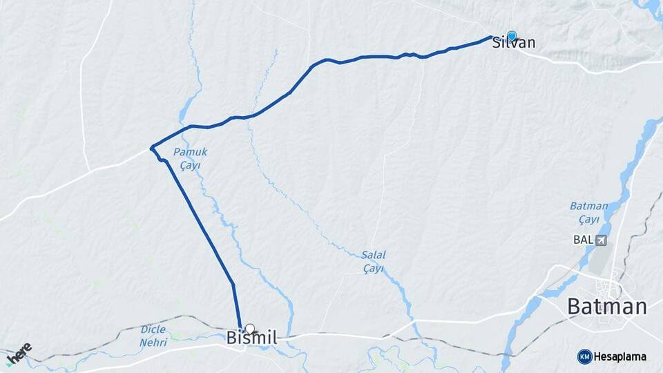 Diyarbakır Silvan Bismil Arası Kaç Km - Yol Haritası