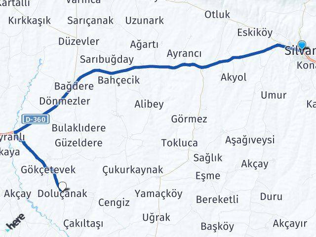 Diyarbakır Silvan Doluçanak Silvan Arası Kaç Km - Yol Haritası