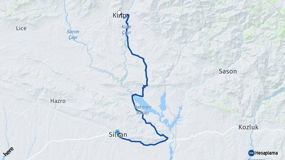 Diyarbakır Silvan Kulp Arası Kaç Km - Yol Haritası