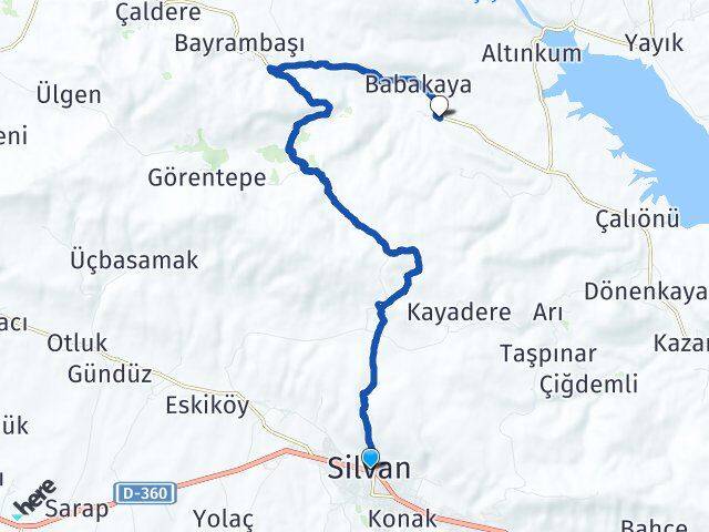 Diyarbakır Silvan Ormandışı Silvan Arası Kaç Km - Yol Haritası