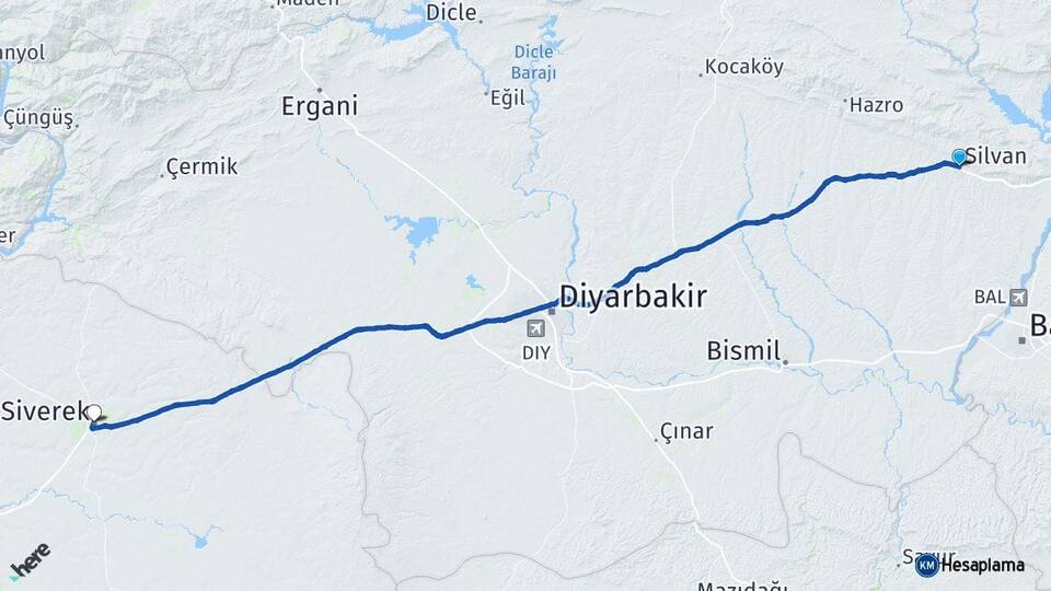 Diyarbakır Silvan Siverek Şanlıurfa Arası Kaç Km - Yol Haritası