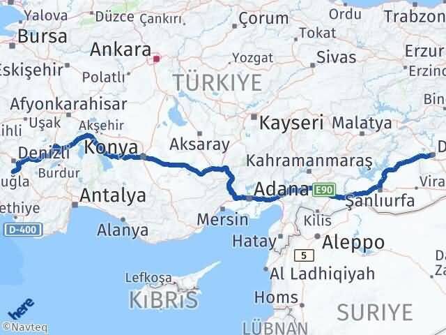 Diyarbakır Tavas Denizli Arası Kaç Km - Yol Haritası