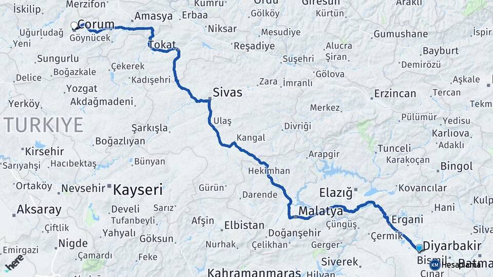 Diyarbakır Veysel Karani Siirt Arası Kaç Km - Yol Haritası