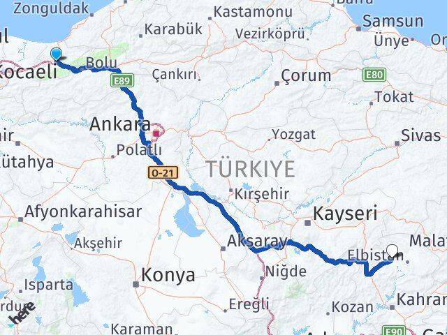 Düzce Afşin Kahramanmaraş Arası Kaç Km - Yol Haritası
