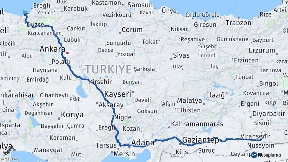 Düzce Akçakoca Mardin Arası Kaç Km - Yol Haritası