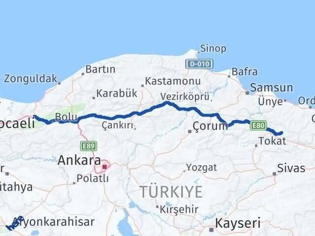 Düzce Başçiftlik Tokat Arası Kaç Km - Yol Haritası