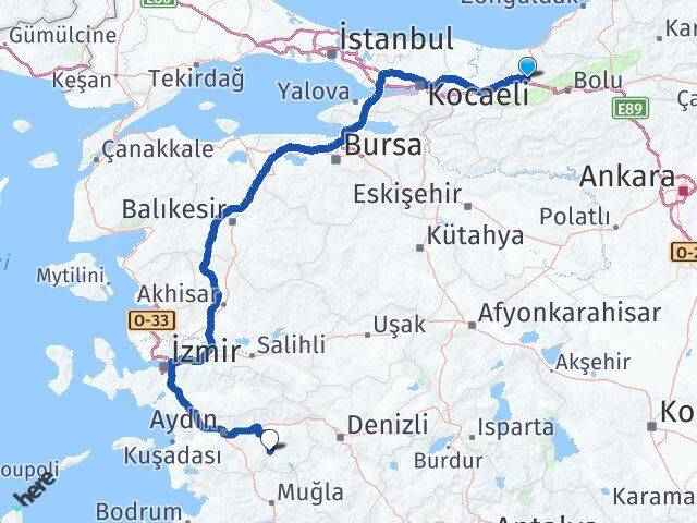 Düzce Bozdoğan Aydın Arası Kaç Km - Yol Haritası